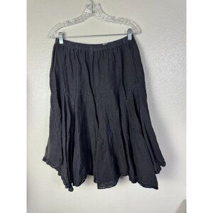 Russ Berens 100% Linen Asymmetrical Black Skirt Sz Medium Fairy Grunge Lagenlook